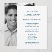 Recepción española de boda blanca y azul