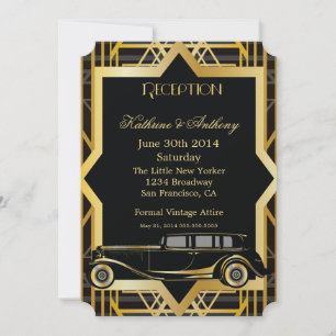 Invitación Recepción estilo Gatsby de los 20 años