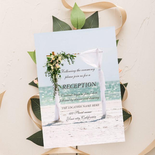Invitación Recepción floral de Beach Wedding Arbor (Subido por el creador)