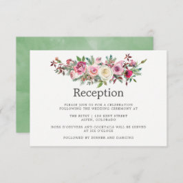 Invitación Recepción floral de Boda de Invierno