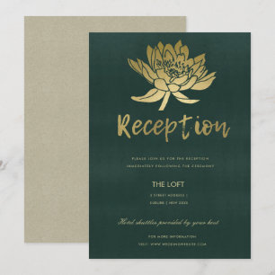 INVITACIÓN RECEPCIÓN FLORAL GLAMOROSA DE ORO OSCURO OSCURO VE
