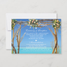 Invitación Recepción Floral Summer Beach Wedding Gate