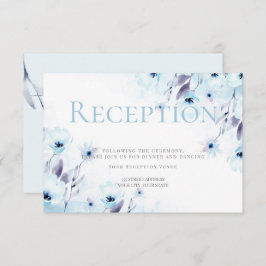 Invitación Recepción | Flores de anémona azul cielo acuático