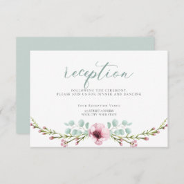 Invitación RECEPCIÓN | Flores y follaje de anémona rosa