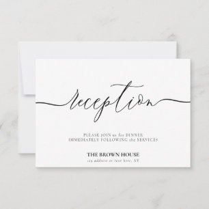 Invitación Recepción formal clara de boda después de la cena