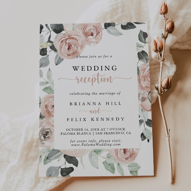 Invitación Recepción Geométrica Clásica de Boda Rosa Rosa (Subido por el creador)