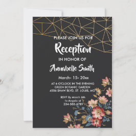 Invitación Recepción Geométrica Dorada