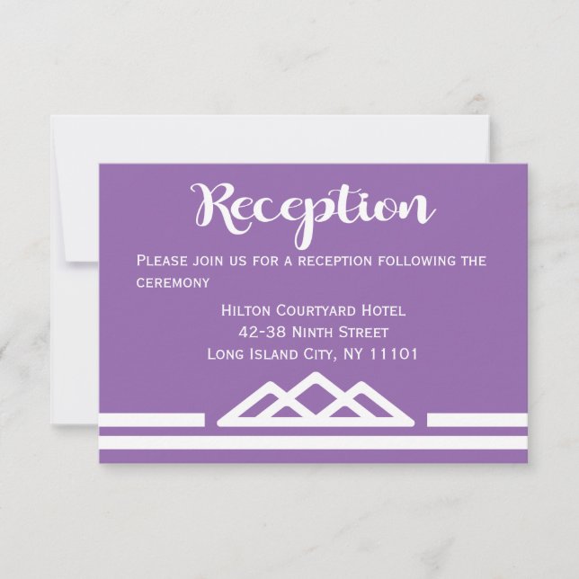 Invitación Recepción Geométrica Triángulo Morado Retro (Anverso)