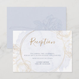 Invitación Recepción | Gilded Rose Polvo Azul Acuarela