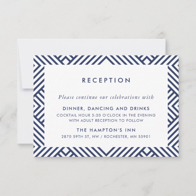 Invitación RECEPCIÓN INSERTAR sencilla moderna de color geo p (Anverso)