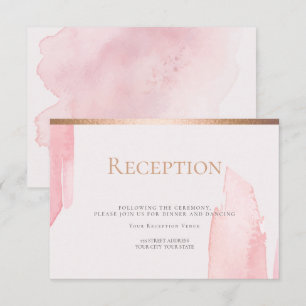 Invitación Recepción   Lavado de color de agua rosado de Rubo