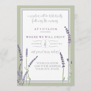 Invitación Recepción Lavanda Francesa Floral Typografía moder