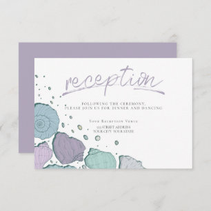 Invitación RECEPCIÓN   Marejadas casuales Lilac y azul turbio