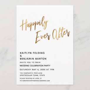 Invitación Recepción Mínima de Guión de Oro Felices para Siem