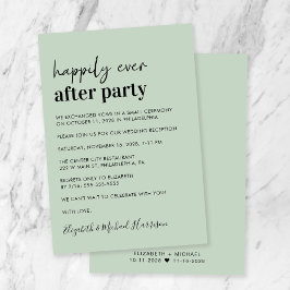 Invitación Recepción mínima moderna de boda verde sabia