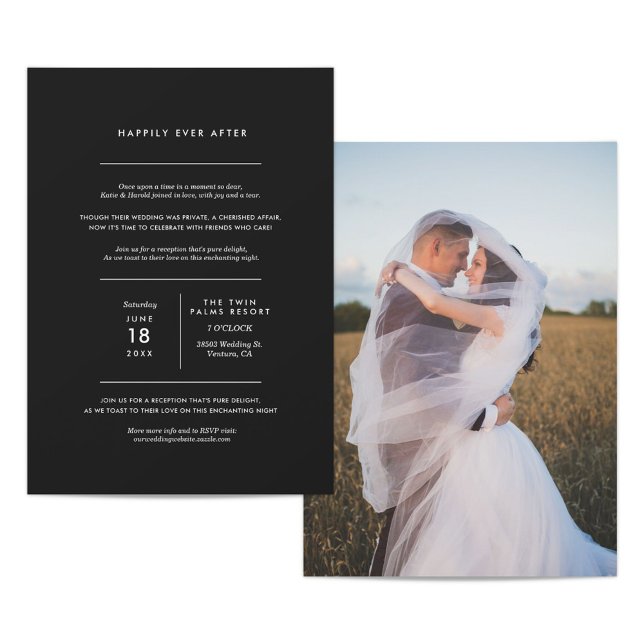 Invitación Recepción minimalista de boda fotográfica (Subido por el creador)