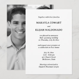 Invitación Recepción minimalista de la boda de los templos bl