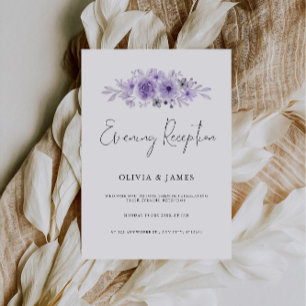 Invitación Recepción Minimalista Noche Purple Elegant