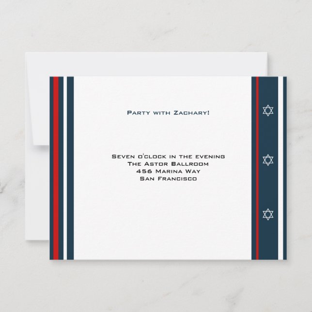 Invitación Recepción Mitzvah Bar de béisbol (Anverso)