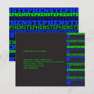 Invitación Recepción moderna fresca Stephen de Mitzvah de la
