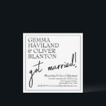 Invitación Recepción moderna y sencilla de casamiento<br><div class="desc">La elegancia del tipo de letra de un bonito serif contrasta con el guión informal de escritura a mano que dice "¡se casó!" en esta invitación e invitación de la boda 2 en uno. Utilice los campos de plantilla para añadir sus propios detalles y no dude en cambiar colores, fuentes,...</div>