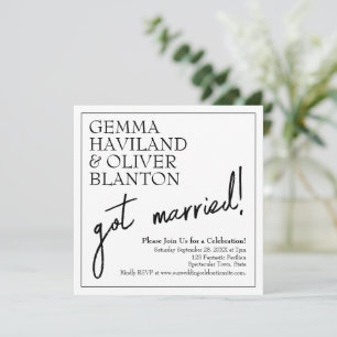 Invitación Recepción moderna y sencilla de casamiento