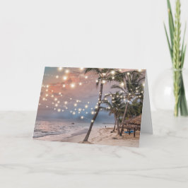 Invitación Recepción Nocturna de Boda Tropical Vintage en la