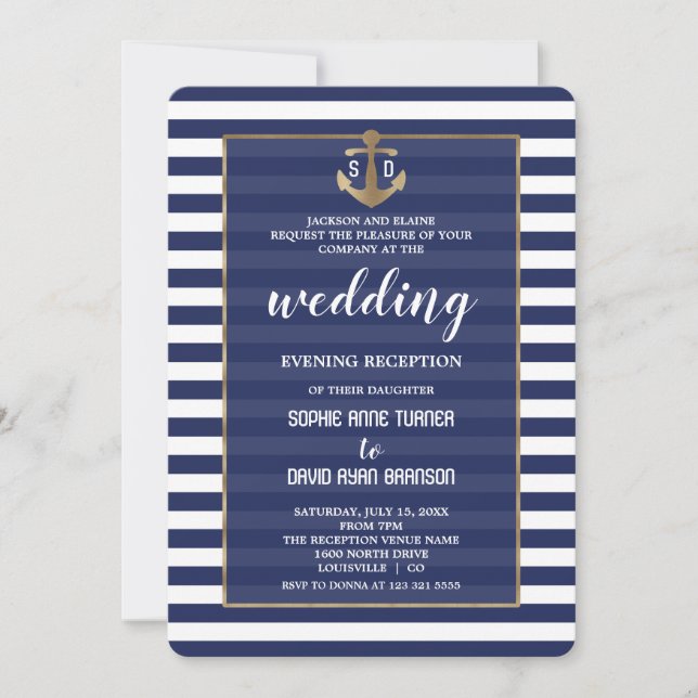 Invitación Recepción nocturna de Bodas de oro azul de la Mari (Anverso)