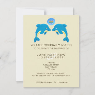 Invitación Recepción nocturna de la burbuja de amor de delfín