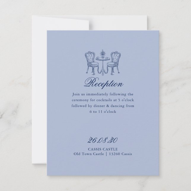 Invitación Recepción nocturna minimalista (Anverso)