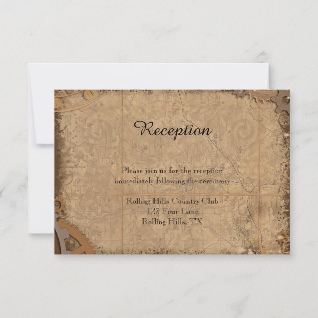 Invitación Recepción nupcial de la novia de Steampunk del (Anverso)