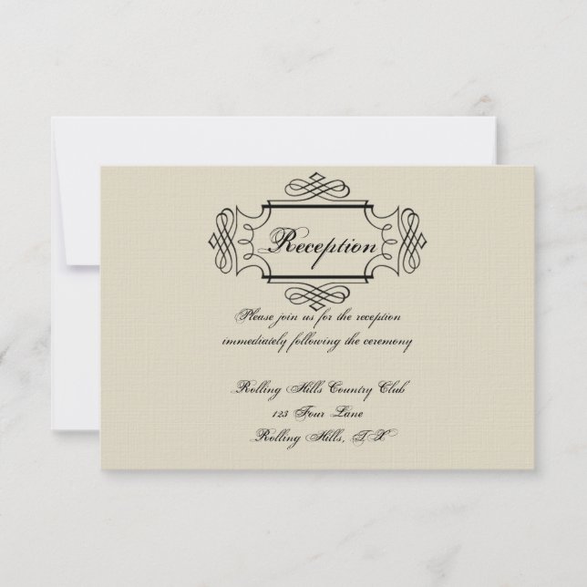 Invitación Recepción nupcial elegante de Nouveau del arte (Anverso)