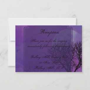 Invitación Recepción nupcial elegante gótica púrpura elegante