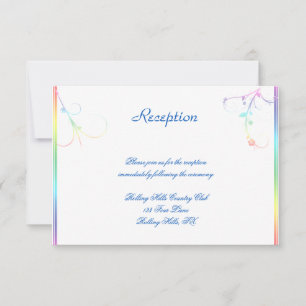 Invitación Recepción nupcial gay floral del arco iris