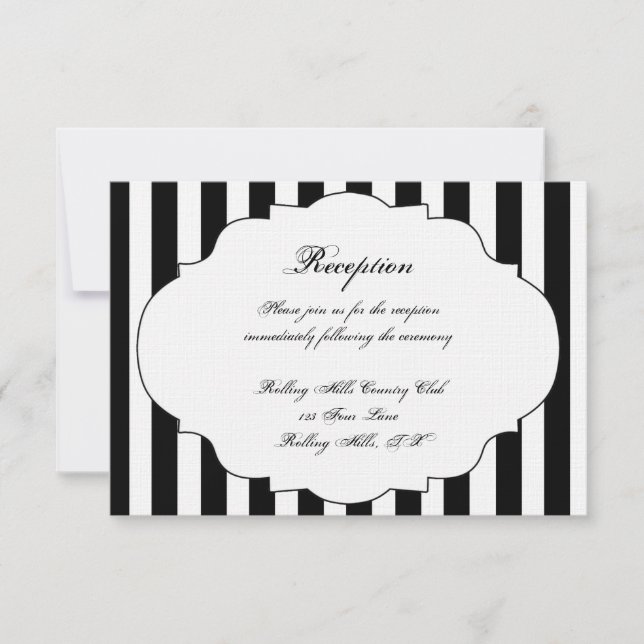 Invitación Recepción nupcial negra del rosa blanco y rojo (Anverso)