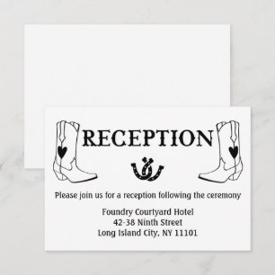 Invitación Recepción Occidental Botas de Vaquero Boda Campest