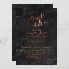 Invitación Recepción para Celebrar con Nosotros Copper Black 