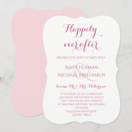 Invitación Recepción Post Boda Rosa y Rosado Rubor