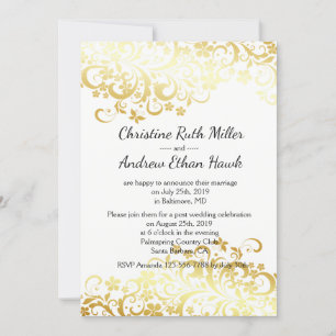 Invitación Recepción Post-matrimonial Floral Floreciente Dora