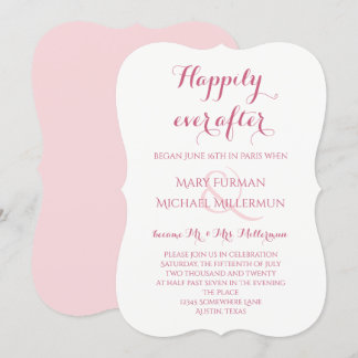 Invitación Recepción posterior a la boda de rosa y rosa rubor