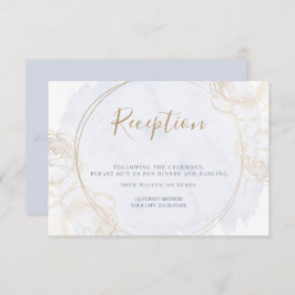 Invitación Recepción | Rosa dorado Dusty Blue Watercolor