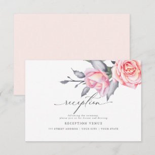 Invitación Recepción rosada Rubor Rosa rústico de cabaña