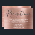 Invitación Recepción Rubor Rosa Gold Wedding<br><div class="desc">Faux rosa dorado rosado Cepillado Metalizado elegante tarjeta de recepción para una fiesta post boda. Esta tarjeta Rubor de recepción de bodas rosadas se puede personalizar para incluir su dirección de fiesta de mensaje y recepción. La tarjeta de recepción forma parte de la colección Rosa de Bodas de oro. Si...</div>