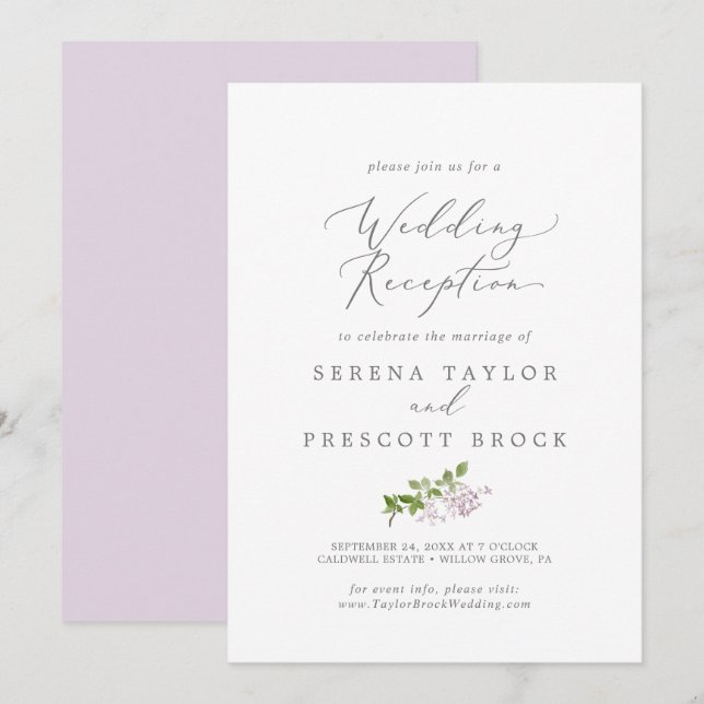 Invitación Recepción rústica de bodas de lino (Anverso / Reverso)