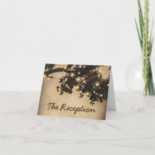 Invitación Recepción rústica de la tarde de la boda del árbol