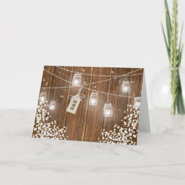 Invitación Recepción Rústica Nocturna en Tarro de Mason con A