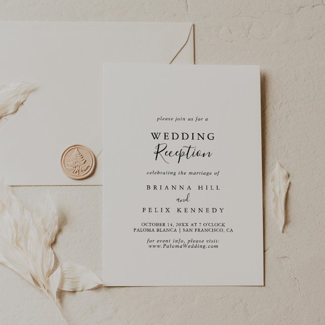Invitación Recepción sencilla de boda Minimalista (Subido por el creador)