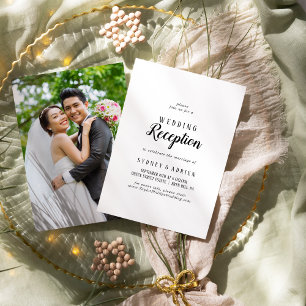 Invitación Recepción simple de matrimonio por foto Minimalist