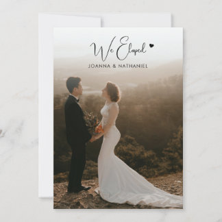 Invitación Recepción Solo de Boda Fugada Foto Simple Chic