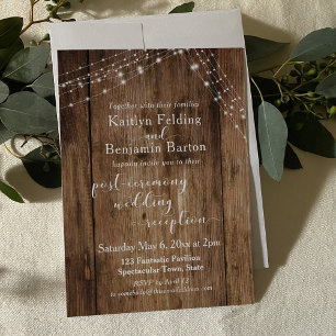 Invitación Recepción sólo después de la boda con marrón rústi